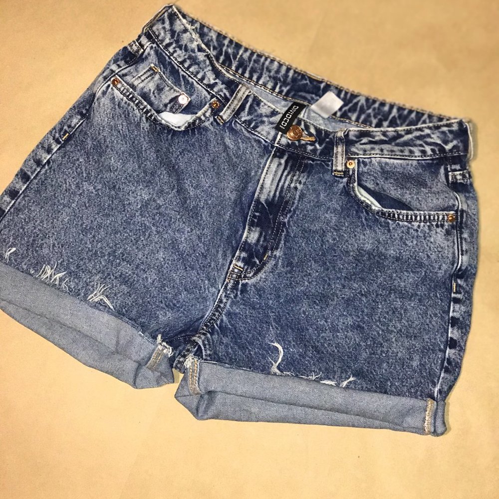 H&M| Women's Blue Denim High Waisted Shorts